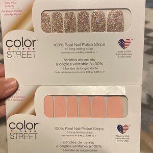 Color Street Sparkling Pink and Peach Nail Strips